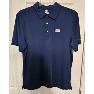Chubbies Polo Shirt Mens Medium Navy Blue Polyester Bamboo Golf American Flag